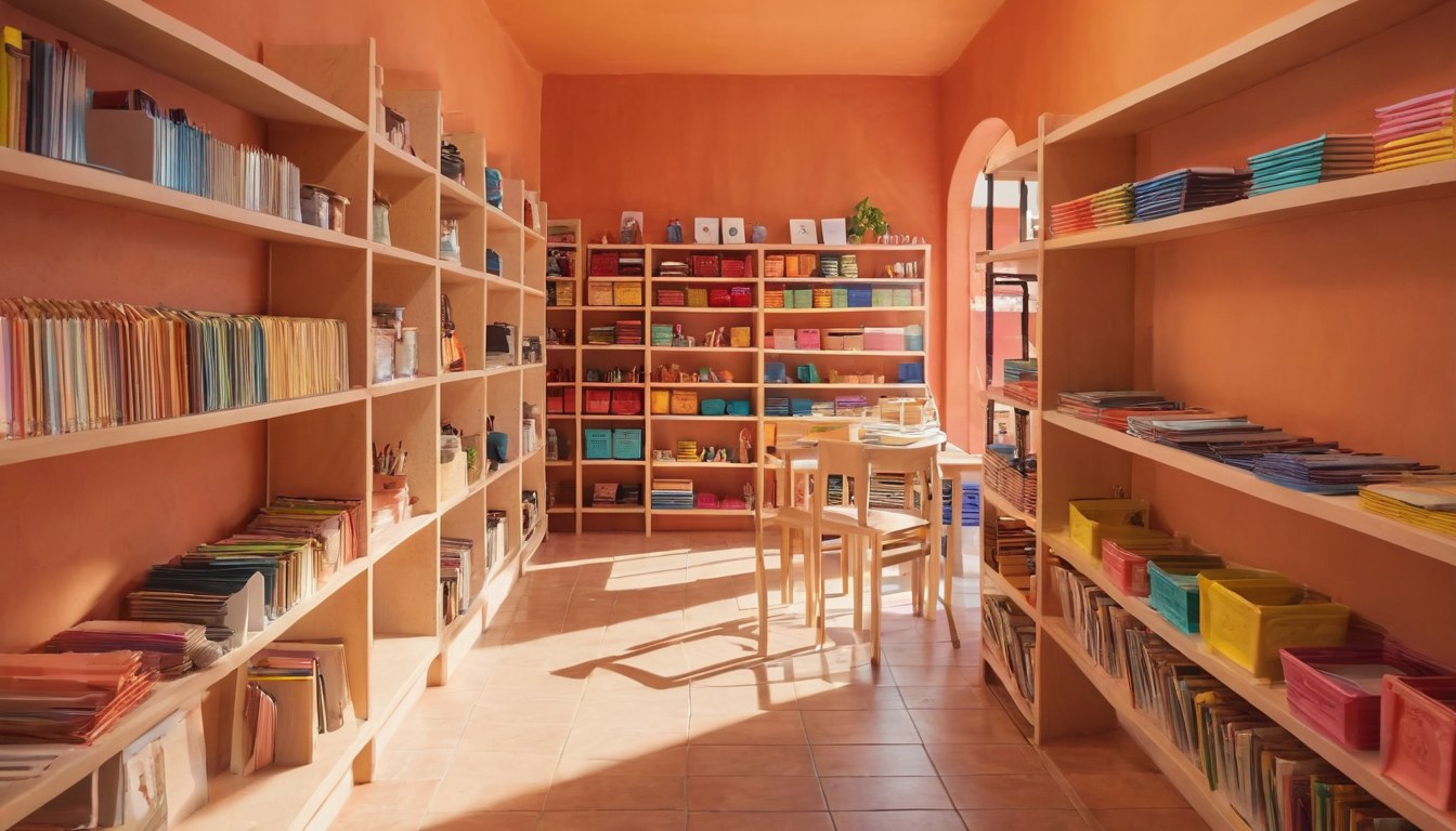 Interior de papelería con útiles escolares en Ciudad de México
