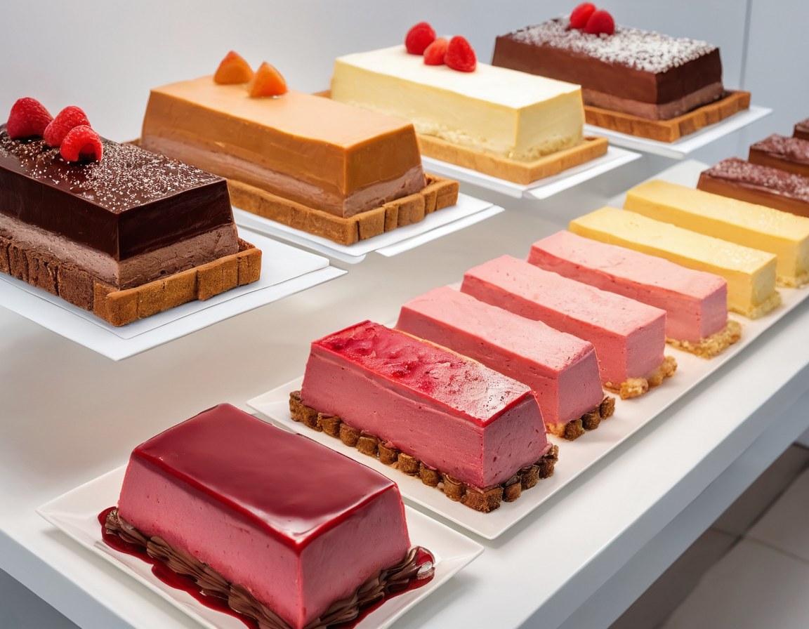 Pasteles de vitrina por rebanada