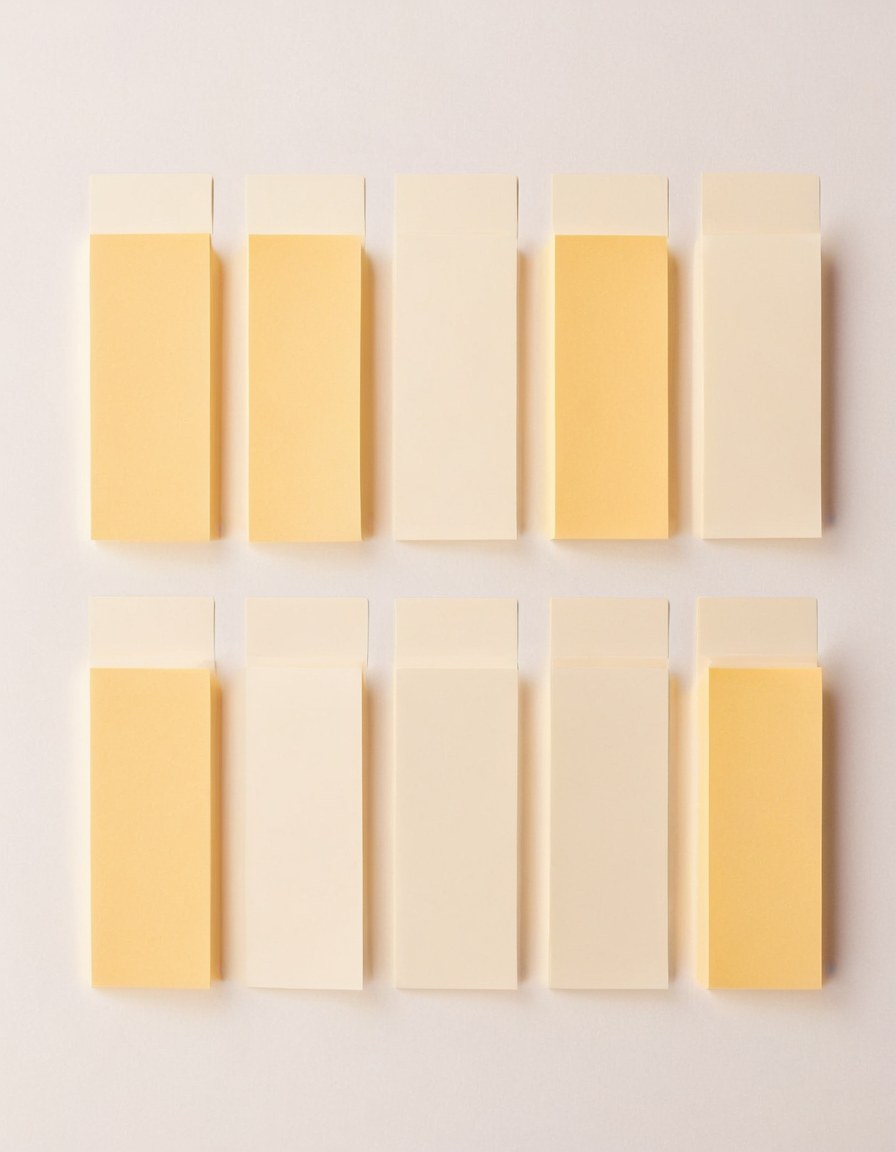 Hojas de planeación de comidas en blanco con separadores amarillos