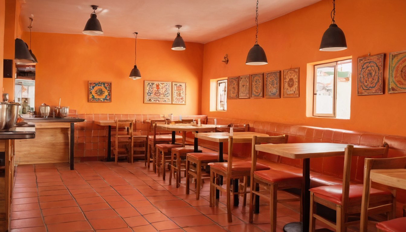 El interior de la taquería en Ciudad de México