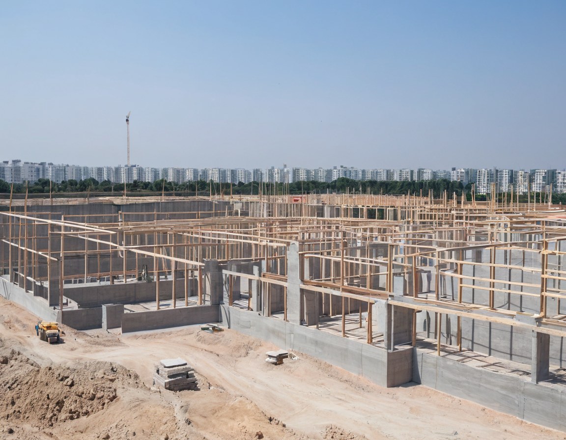 Vivienda en obra con la estructura de concreto terminada