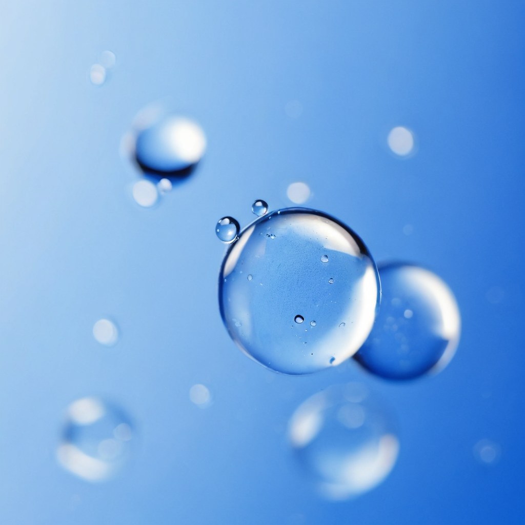 Gotas de condensación sobre una superficie de vidrio azul cobalto