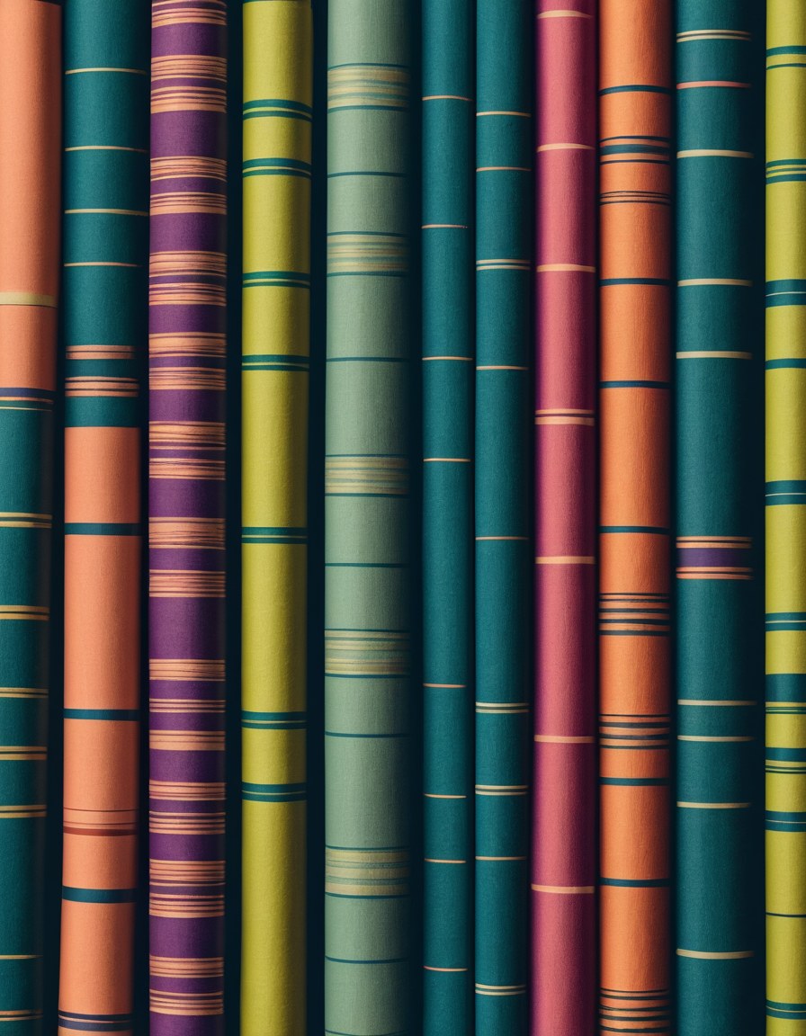 Paquete inclinado de lomos de libros de colores