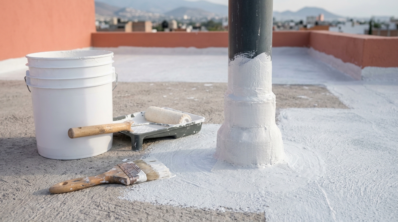 Aplicación de impermeabilizante en azotea — Tu Negocio