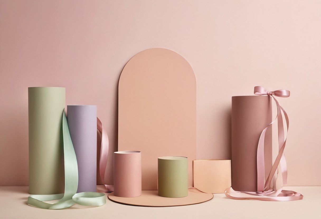 Paneles lisos, cilindros apilados y estructura de arco listos en el taller