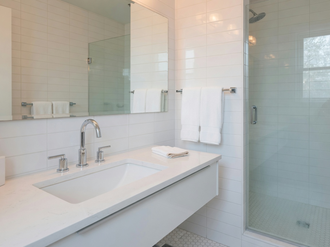 Baño impecable después de limpieza profesional