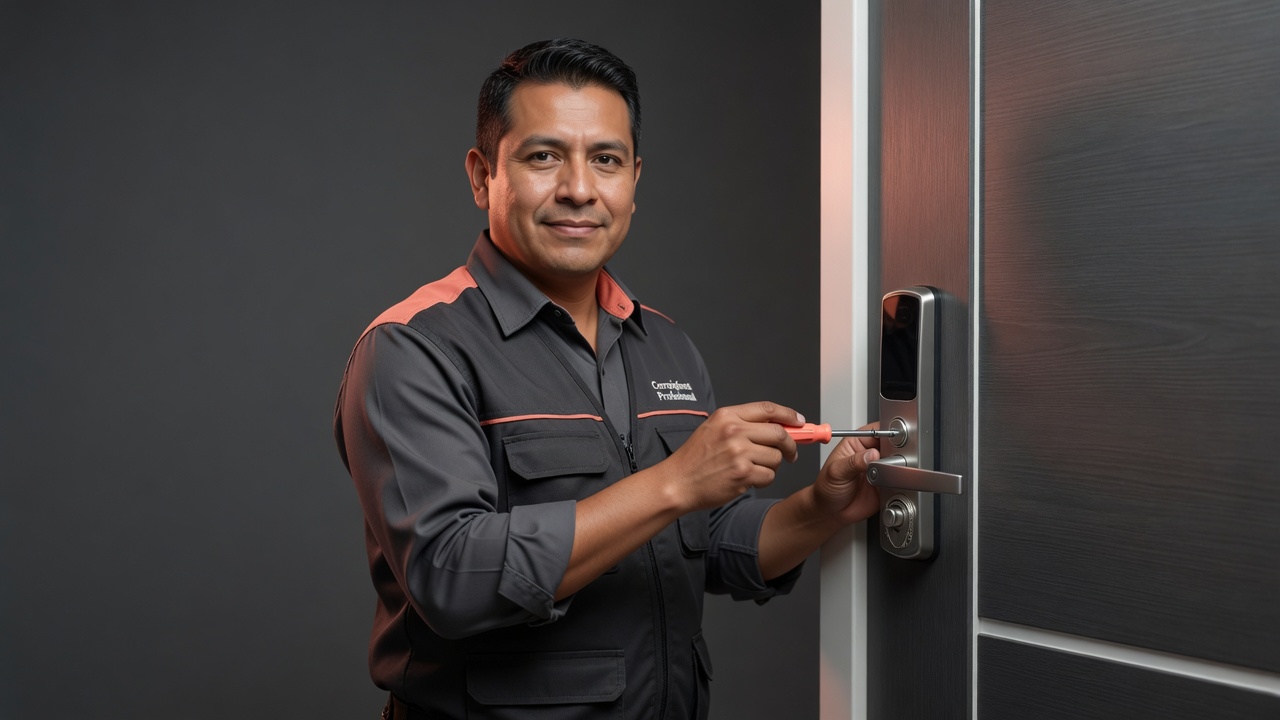 Cerrajero profesional realizando servicio técnico en Ciudad de México