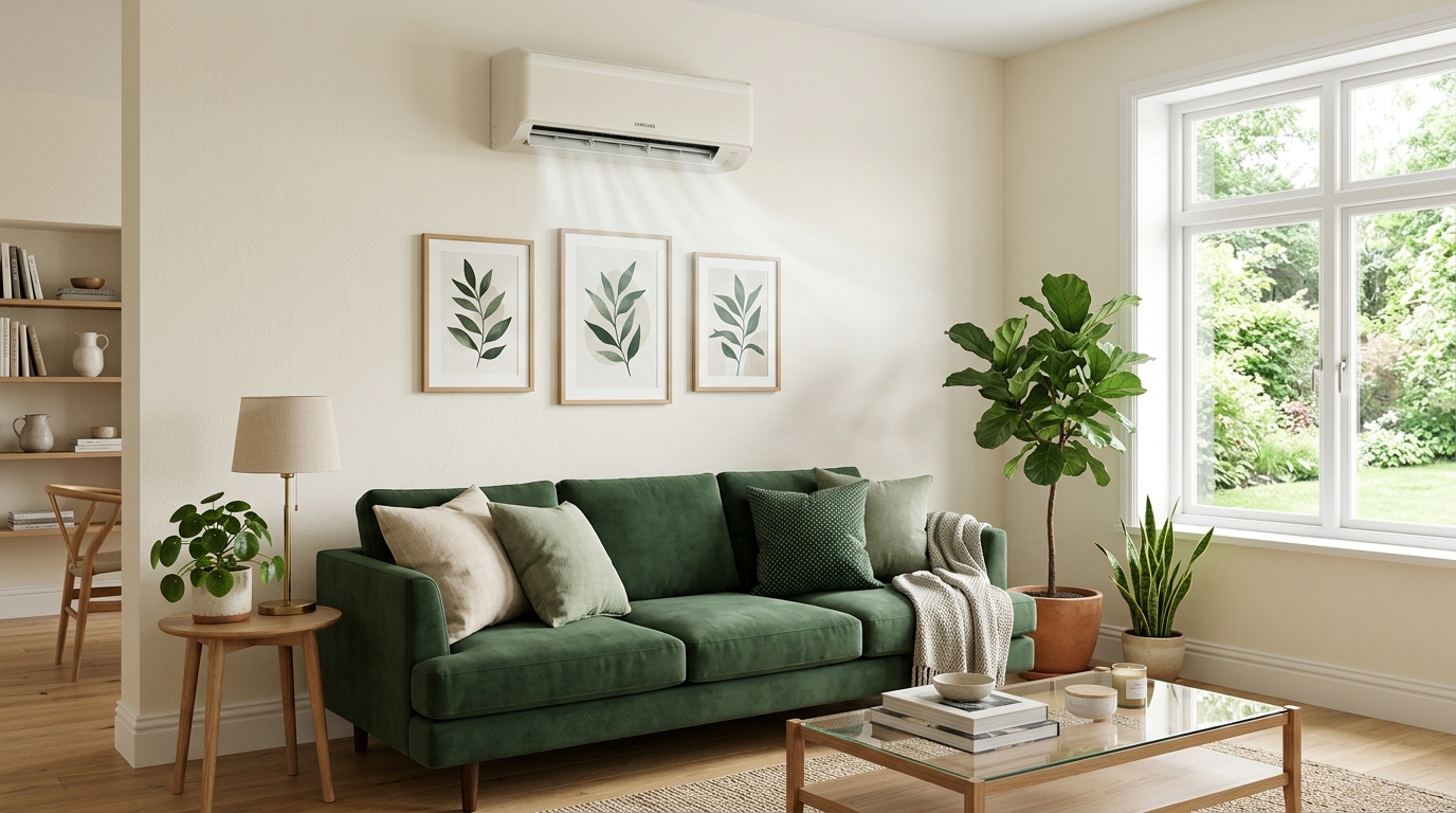 Interior con aire acondicionado instalado — servicio profesional en Ciudad de México